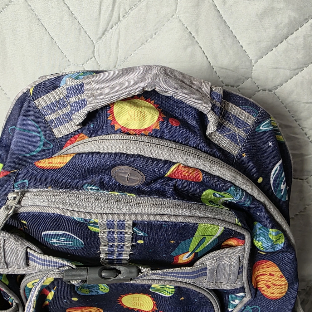 Pottery Born Kids Mackenzie Navy Solar System Glow-in-the-Dark Backpack - Picture 3 of 10